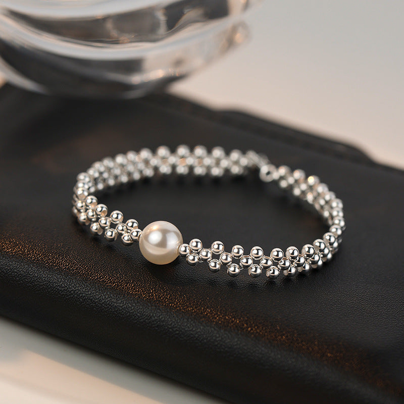 Silver Pearl Bracelet