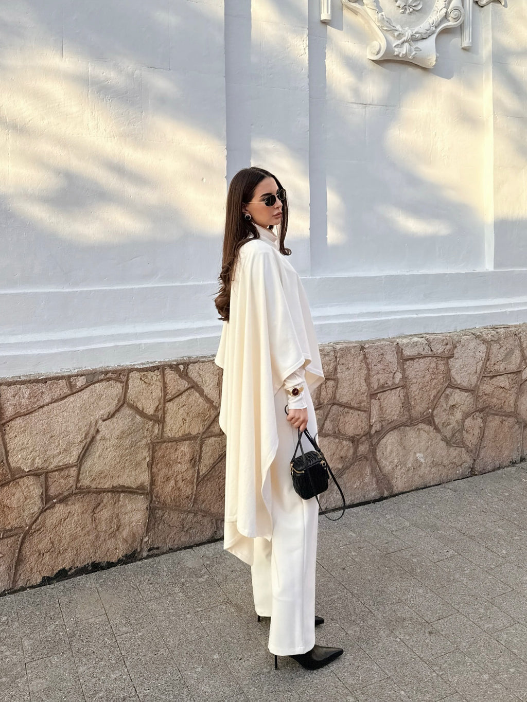Knitted Turtleneck Cape