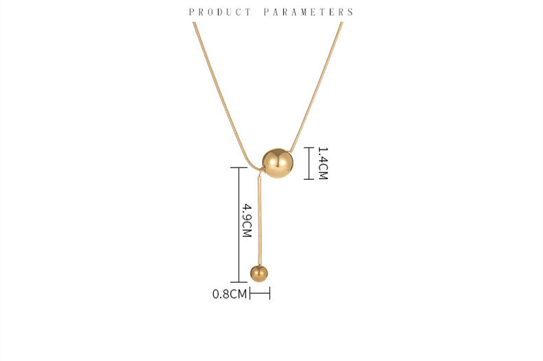 Gold Round Ball Titanium Necklace