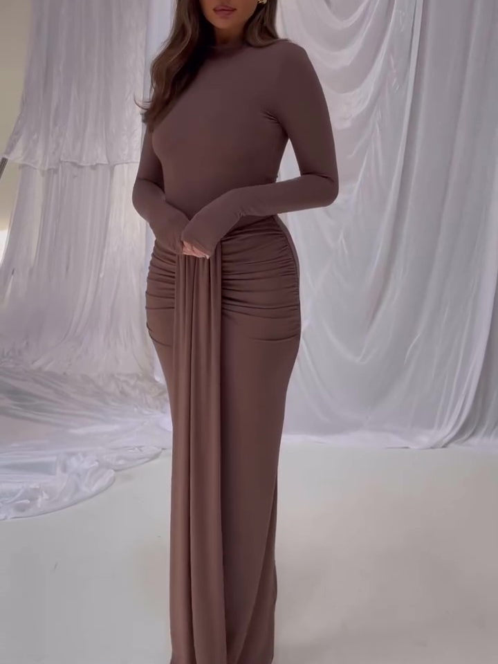 Long Sleeve Hip Cover Dress