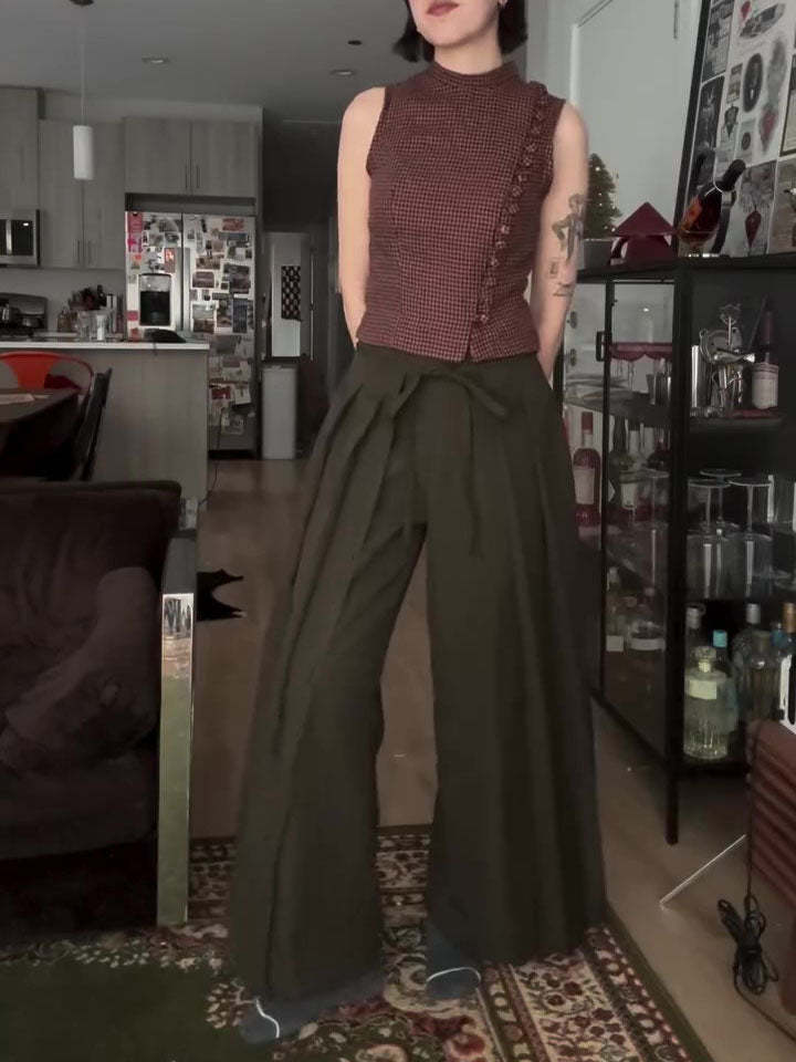 Military Green Draped Pants