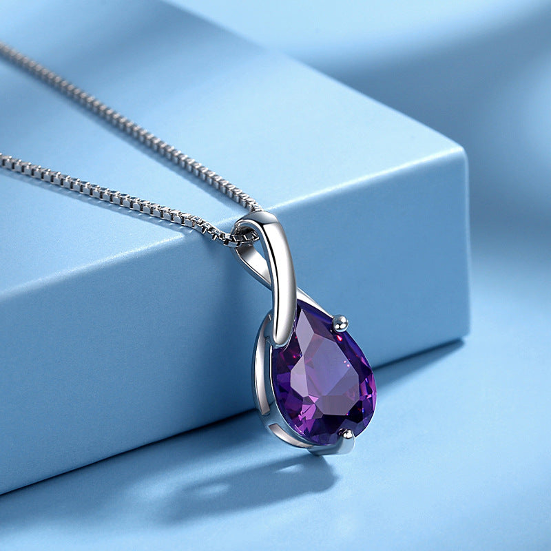 Sterling Silver Pendant Vintage Amethyst