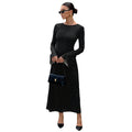 Socialite-style Black Polka-dot Dress