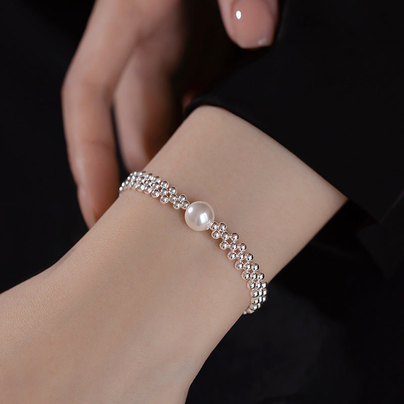 Silver Pearl Bracelet