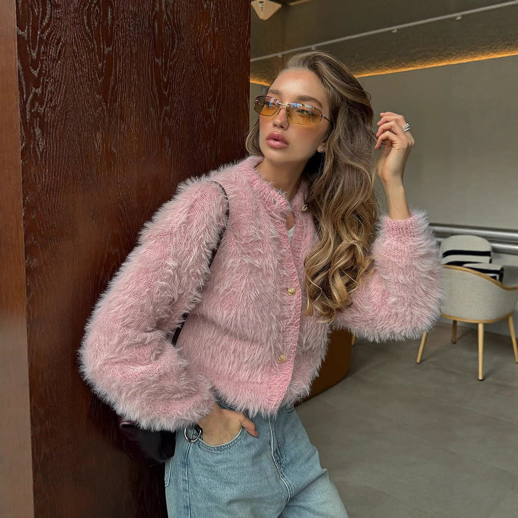 Mink Knitted Sweater Cardigan For Women