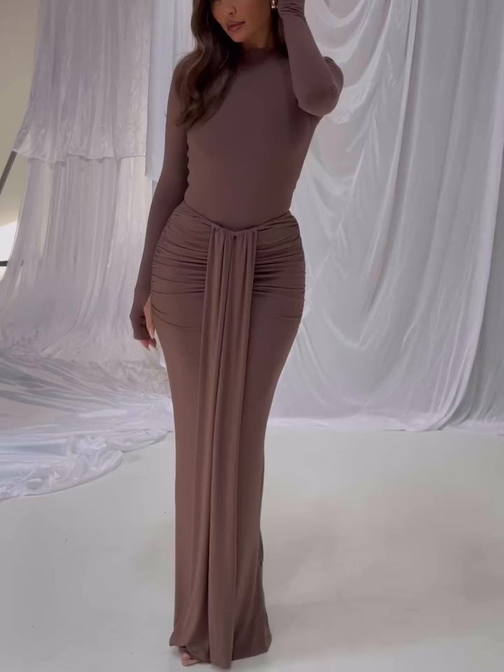 Long Sleeve Hip Cover Dress