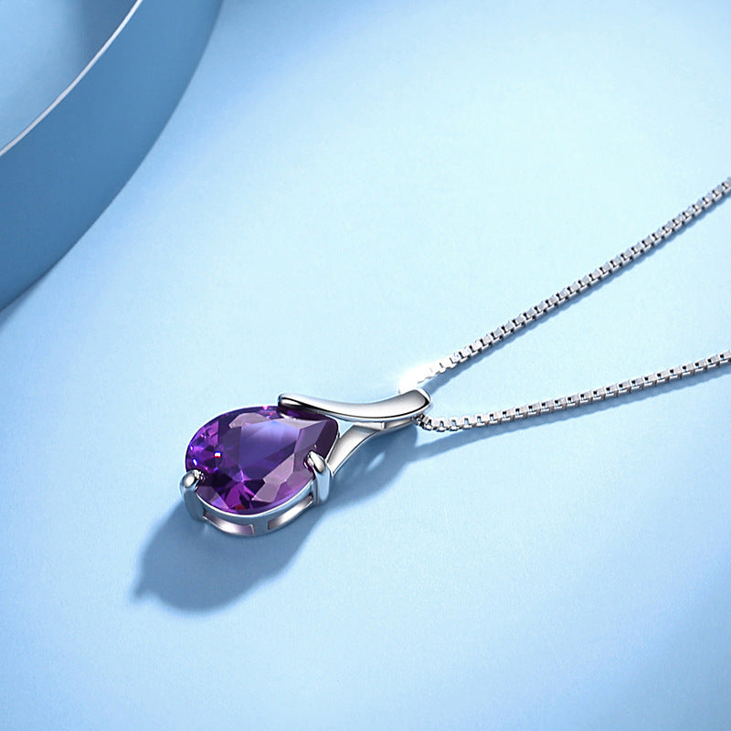 Sterling Silver Pendant Vintage Amethyst