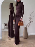 Long Sleeve Slit Maxi Dress