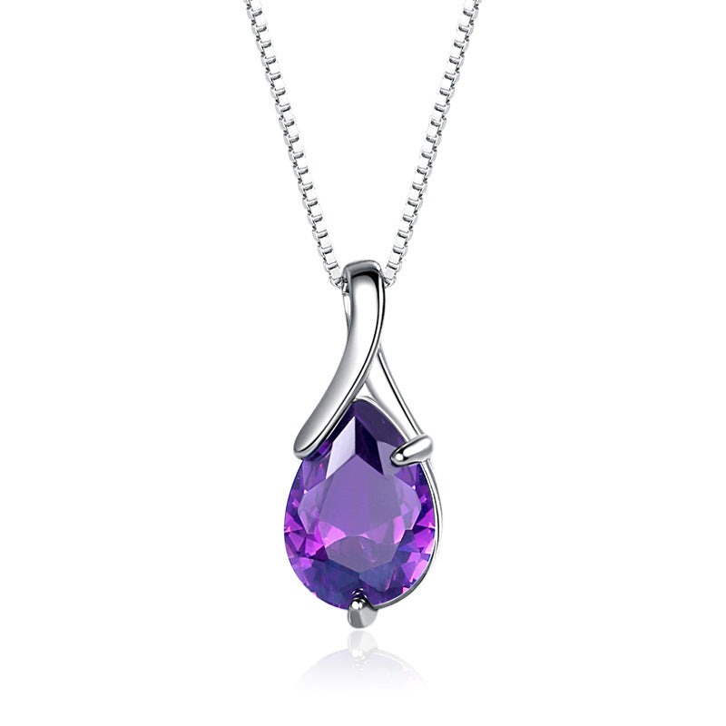 Sterling Silver Pendant Vintage Amethyst