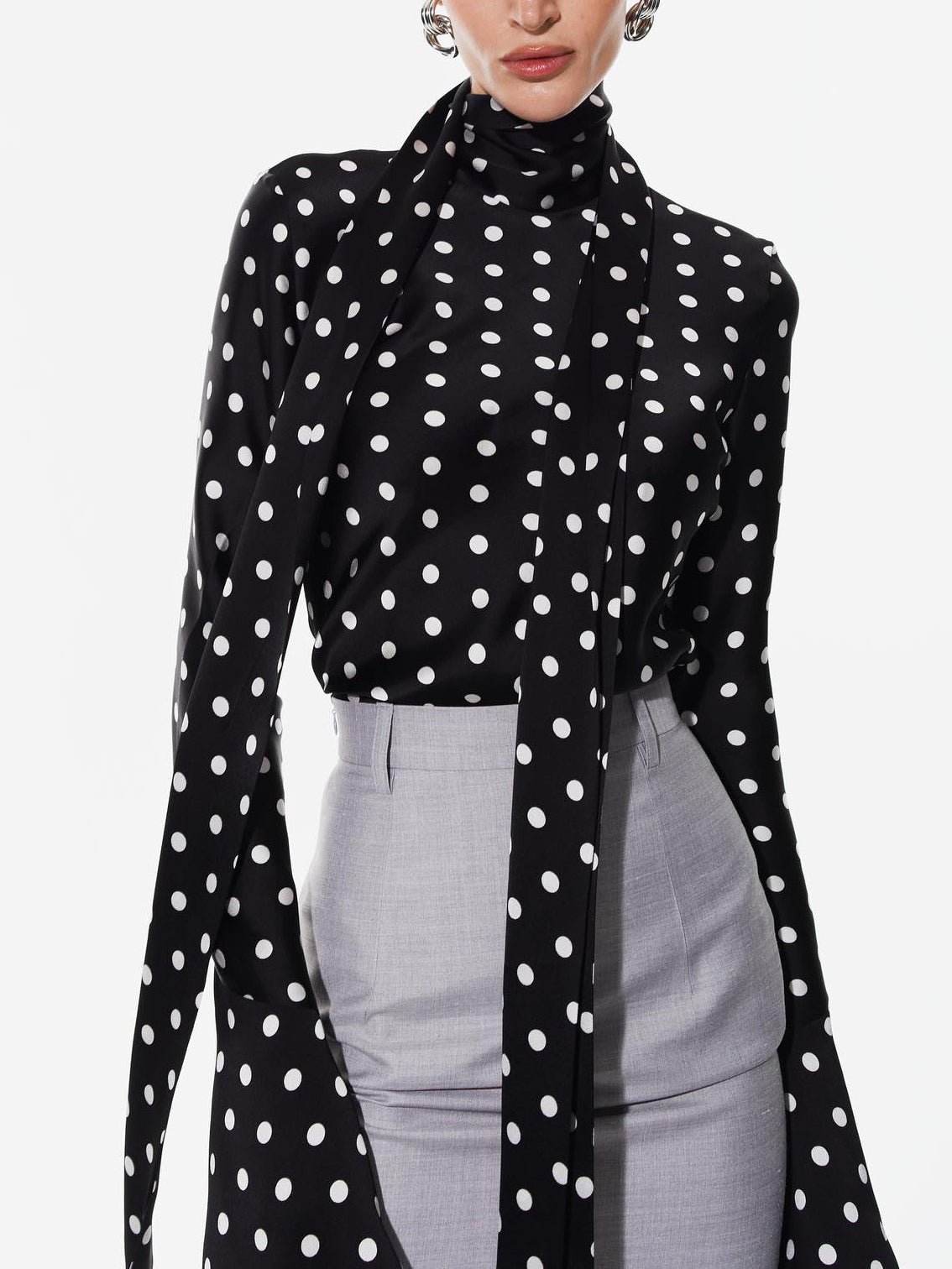 Polka Dot Strappy Bell Blouse