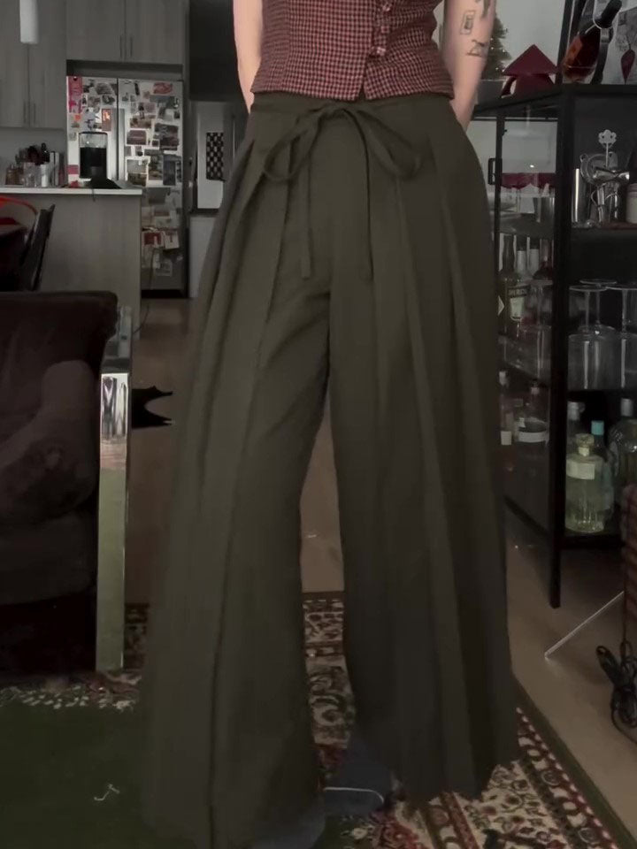 Military Green Draped Pants