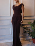 Swoosh Collar Maxi Dress
