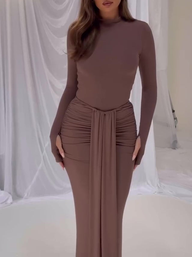 Long Sleeve Hip Cover Dress